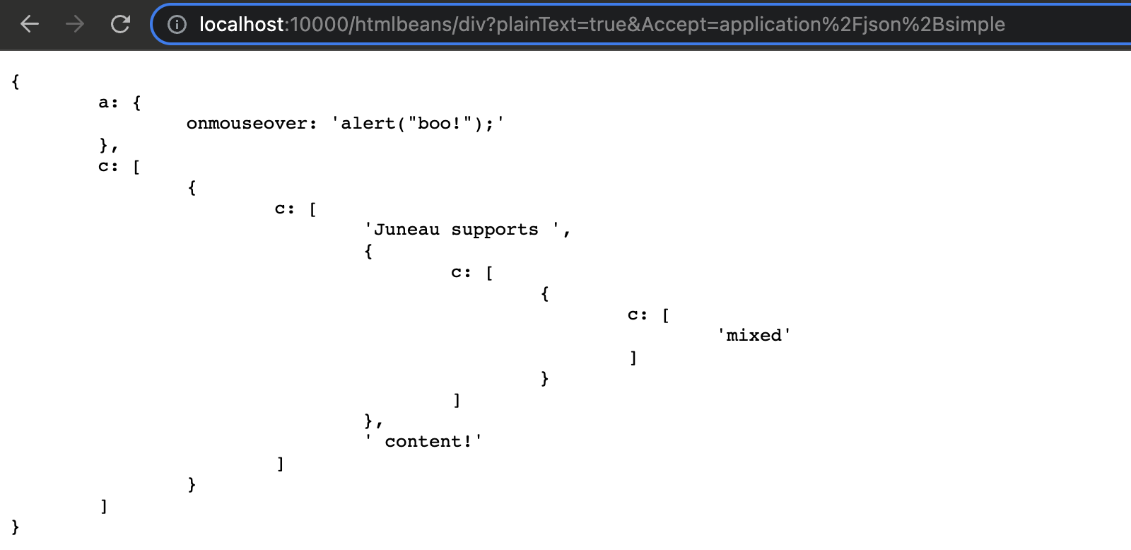 HTML Div JSON
